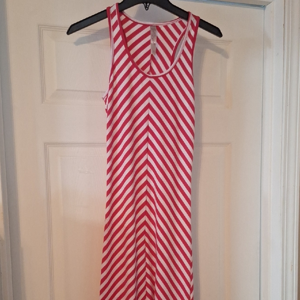 TRUE ROCK Red and White Maxi Dress